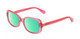 Profile View of Kate Spade DIONNA-035J Designer Polarized Reading Sunglasses with Custom Cut Powered Green Mirror Lenses in Crystal Pink Ladies Butterfly Full Rim Acetate 52 mm