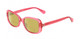 Profile View of Kate Spade DIONNA-035J Designer Polarized Reading Sunglasses with Custom Cut Powered Sun Flower Yellow Lenses in Crystal Pink Ladies Butterfly Full Rim Acetate 52 mm