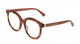 Profile View of Kate Spade LILLIAN-09Q-HA Designer Progressive Lens Blue Light Blocking Eyeglasses in Caramel Havana Tortoise Gold Ladies Cat Eye Full Rim Acetate 53 mm