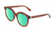 Profile View of Kate Spade LILLIAN-09Q-HA Designer Polarized Reading Sunglasses with Custom Cut Powered Green Mirror Lenses in Caramel Havana Tortoise Gold Ladies Cat Eye Full Rim Acetate 53 mm