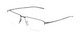 Profile View of Porsche Design P8736 Unisex Semi-Rimless Designer Reading Glasses in Black 58 mm