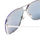 Close Up View of Porsche Design P8928 Unisex Sunglasses in Palladium Silver/Grey Blue Mirror 67mm