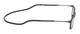 Side View of Calabria SP02 Snap Magnetic Reading Glasses Black Front Connect Adjustable Temples Eyeglass Around Neck Hanging Readers