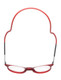 Top View of Calabria SP04 Round Snap Magnetic Reading Glasses Blue Light Crystal Red Adjustable Temples Around Neck Hanging Readers