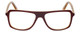 Front View of Eyebobs Buzzed Designer Reading Eye Glasses with Prescription Progressive Rx Lenses in Burgundy Red Layer Orange Crystal Unisex Square Full Rim Acetate 52 mm