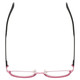 Top View of Eyebobs Irregular Curves Designer Reading Eye Glasses with Prescription Bi-Focal Rx Lenses in Satin Pink Black Ladies Square Full Rim Metal 51 mm