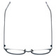 Top View of Eyebobs Jim Dandy Designer Reading Eye Glasses with Prescription Bi-Focal Rx Lenses in Satin Navy Blue Crystal Unisex Round Full Rim Metal 50 mm
