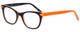 Profile View of Eyebobs Florence 2746-77 Designer Progressive Lens Prescription Rx Eyeglasses in Deep Purple Orange Ladies Cateye Full Rim Acetate 47 mm
