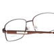Close Up View of Enhance EN3858 Designer Bi-Focal Prescription Rx Eyeglasses in Brown Gold Mens Rectangle Full Rim Metal 63 mm