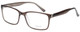 Profile View of Enhance EN4038 Designer Progressive Lens Prescription Rx Eyeglasses in Dark Grey Crystal Mens Classic Full Rim Acetate 60 mm