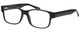 Profile View of Enhance EN4075 Designer Single Vision Prescription Rx Eyeglasses in Matte Black Mens Classic Full Rim Acetate 60 mm