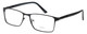 Profile View of Enhance EN4172 Designer Single Vision Prescription Rx Eyeglasses in Matte Black Mens Rectangle Full Rim Metal 59 mm