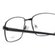 Close Up View of Enhance EN4182 Designer Bi-Focal Prescription Rx Eyeglasses in Satin Black Mens Rectangle Full Rim Metal 60 mm