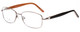 Profile View of Joan Collins JC9796-BRN Designer Bi-Focal Prescription Rx Eyeglasses in Brown Crystals Ladies Square Full Rim Stainless Steel 57 mm