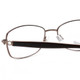 Close Up View of Joan Collins JC9796-BRN Designer Bi-Focal Prescription Rx Eyeglasses in Brown Crystals Ladies Square Full Rim Stainless Steel 57 mm