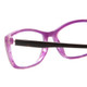 Close Up View of Vera Bradley Larissa Designer Progressive Lens Prescription Rx Eyeglasses in Rosewood Purple Tortoise Havana Ladies Classic Full Rim Acetate 54 mm