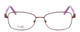 Front View of Joan Collins JC9796-BUR Designer Progressive Lens Prescription Rx Eyeglasses in Burgundy Red Lilac Purple Crystals Ladies Square Full Rim Stainless Steel 57 mm