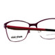 Close Up View of Marie Claire MC6208-GRP Designer Single Vision Prescription Rx Eyeglasses in Grape Purple Red Black Ladies Cateye Full Rim Stainless Steel 52 mm