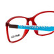 Close Up View of Marie Claire MC6210-RBL Designer Single Vision Prescription Rx Eyeglasses in Matte Crystal Red Blue Ladies Classic Full Rim Acetate 55 mm