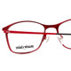 Close Up View of Marie Claire MC6214-BKR Designer Progressive Lens Prescription Rx Eyeglasses in Black Red Ladies Cateye Full Rim Stainless Steel 54 mm