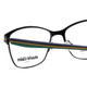 Close Up View of Marie Claire MC6208-BLK Designer Bi-Focal Prescription Rx Eyeglasses in Black Green Ladies Cateye Full Rim Stainless Steel 52 mm