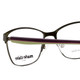 Close Up View of Marie Claire MC6208-FOR Designer Single Vision Prescription Rx Eyeglasses in Forest Green Brown Ladies Cateye Full Rim Stainless Steel 52 mm