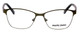 Front View of Marie Claire MC6208-FOR Designer Progressive Lens Prescription Rx Eyeglasses in Forest Green Brown Ladies Cateye Full Rim Stainless Steel 52 mm