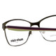 Close Up View of Marie Claire MC6208-FOR Designer Bi-Focal Prescription Rx Eyeglasses in Forest Green Brown Ladies Cateye Full Rim Stainless Steel 52 mm