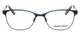 Front View of Marie Claire MC6231-BBL Designer Progressive Lens Prescription Rx Eyeglasses in Black Blue Ladies Cateye Full Rim Stainless Steel 51 mm
