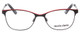 Front View of Marie Claire MC6231-BKR Designer Progressive Lens Prescription Rx Eyeglasses in Black Red Ladies Cateye Full Rim Stainless Steel 51 mm