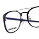 Close Up View of Marie Claire MC6248-NVY Designer Bi-Focal Prescription Rx Eyeglasses in Navy Blue Ladies Classic Full Rim Stainless Steel 49 mm