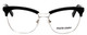 Front View of Marie Claire MC6251-SIB Designer Single Vision Prescription Rx Eyeglasses in Silver Black Ladies Cateye Full Rim Stainless Steel 53 mm