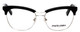 Front View of Marie Claire MC6251-SIB Designer Progressive Lens Prescription Rx Eyeglasses in Silver Black Ladies Cateye Full Rim Stainless Steel 53 mm