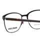 Close Up View of Marie Claire MC6259-BLK Designer Progressive Lens Prescription Rx Eyeglasses in Black Ladies Cateye Full Rim Stainless Steel 49 mm