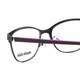 Close Up View of Marie Claire MC6231-BKL Designer Progressive Lens Prescription Rx Eyeglasses in Black Lavender Purple Ladies Cateye Full Rim Stainless Steel 51 mm