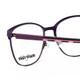 Close Up View of Marie Claire MC6259-PUR Designer Progressive Lens Prescription Rx Eyeglasses in Purple Marble Pink Ladies Cateye Full Rim Stainless Steel 49 mm