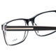 Close Up View of Big&Tall 21 Designer Bi-Focal Prescription Rx Eyeglasses in Black Crystal Mens Rectangle Full Rim Acetate 57 mm