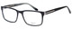 Profile View of Big&Tall 21 Designer Single Vision Prescription Rx Eyeglasses in Black Crystal Mens Rectangle Full Rim Acetate 57 mm