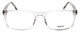 Front View of Big&Tall 21 Designer Single Vision Prescription Rx Eyeglasses in Crystal Transparent Mens Rectangle Full Rim Acetate 57 mm