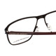Close Up View of Porsche Design P8285-A-56 Designer Progressive Lens Prescription Rx Eyeglasses in Satin Black Gun Metal&Matte Deep Red Unisex Square Full Rim Titanium 56 mm
