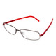 Profile View of Porsche Design P8125-D-57 Designer Progressive Lens Prescription Rx Eyeglasses in Dark Gun Metal & Red Unisex Rectangle Full Rim Titanium 57 mm