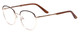 Profile View of Scott&Zelda SZ7429 Designer Progressive Lens Prescription Rx Eyeglasses in Satin Brown Gold Glitter Tips Unisex Round Full Rim Metal 50 mm