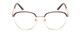 Front View of Scott&Zelda SZ7429 Designer Progressive Lens Prescription Rx Eyeglasses in Satin Brown Gold Glitter Tips Unisex Round Full Rim Metal 50 mm