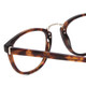 Close Up View of Scott&Zelda SZ7436 Designer Bi-Focal Prescription Rx Eyeglasses in Tortoise Havana Brown Gold Silver Studs Unisex Oval Full Rim Acetate 49 mm
