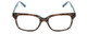 Front View of Jones New York J753 Designer Single Vision Prescription Rx Eyeglasses in Brown Marble Crystal Azure Blue Unisex Square Full Rim Acetate 52 mm