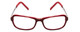 Front View of Porsche Designs P8207-B Designer Single Vision Prescription Rx Eyeglasses in Crystal Burgundy Red Gun Metal Silver Unisex Cateye Full Rim Acetate 53 mm