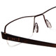 Close Up View of Porsche Designs P8210-B Designer Single Vision Prescription Rx Eyeglasses in Brown Unisex Square Semi-Rimless Metal 53 mm