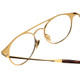 Close Up View of John Varvatos V169 Designer Bi-Focal Prescription Rx Eyeglasses in Black Gold Tortoise Ladies Round Full Rim Metal 49 mm