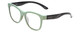 Profile View of Smith Optics Caper Designer Bi-Focal Prescription Rx Eyeglasses in Saltwater Green Blue Ladies Cateye Full Rim Acetate 53 mm