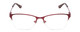 Front View of Ernest Hemingway H4680 Designer Bi-Focal Prescription Rx Eyeglasses in Metallic Burgundy Red Clear Ladies Cateye Semi-Rimless Metal 52 mm